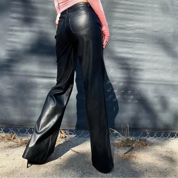 AFRM Dawson Wide Leg Leather Jean - Picture 2 of 7